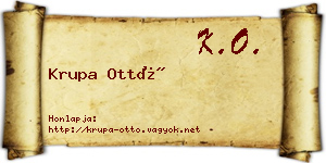 Krupa Ottó névjegykártya